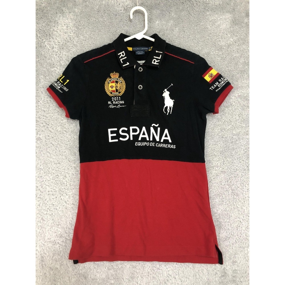 Polo Ralph Lauren Polo Shirt Womens Size M 2011 RL Racing #3 Espana Multicolor